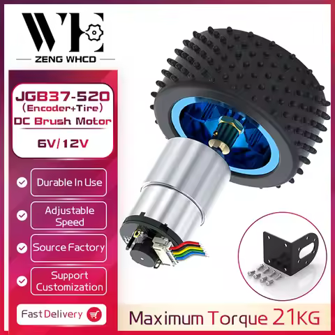 JGB37-520 Hall Encoder Smart Car Motor 6V12V Forward And Reverse Adjustable Speed 6RPM-1590RPM Brush