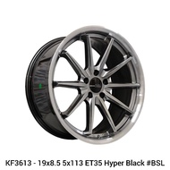 【Harga untuk 1pcs】BSL-3613 19x8.5 5x112/114 ET35 HyperBlack / HyperSilver SPORT RIM FLOW FORMED