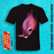 kaos gambar ikan arowana golden silver red all size kualitas 3d - arwana 22 anak 8-10 thn