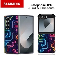 HP Casing Samsung Z Fold and Z Flip 7 6 5 4 3 ABSTRACT RK519 Hybrid Case Rubber Aluminum Plate