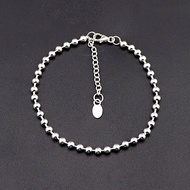 ✨ สร้อยข้อมือเงินแท้ 925 ลูกปัดกลม (925 Sterling Silver Ball Chain Bracelet) ขนาด 7.5 นิ้ว มี โซ่ปรั