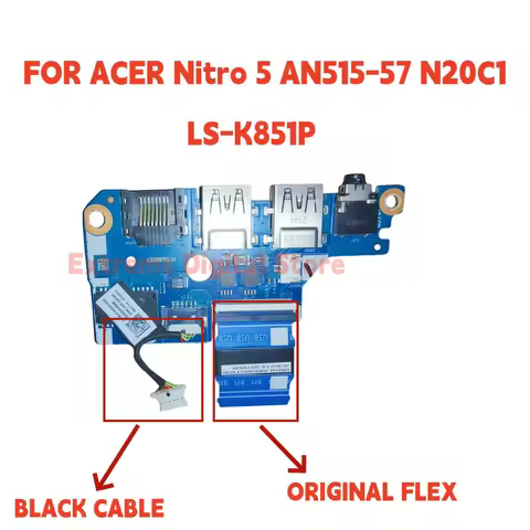 ORIGINAL STOCK FOR ACER Nitro 5 AN515-57 N20C1 Audio USB ETHERNET Board GH51Z LS-K851P FLEX CABLE FA