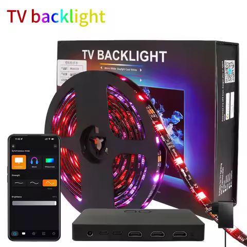 2.4G WIFI Dream Color LED Strip TV Ambient Light SM16703 Smiliar WS2811 HDMI Box Sync With TV App Wo
