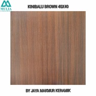 Keramik Teras/ Garasi Matt Motif Kayu 40x40 Kinibalu Brown