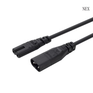 NEX IEC320 Male Plug Extension Power Cable 2Pin Connector Line IEC320-C7 to IEC320-C8 Converter Adap