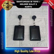 GANTUNGAN YOYO ID CARD HOLDER - 2-CARD LEATHER HOLDER