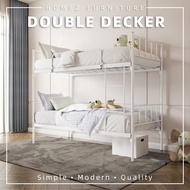 Homez 6.4FT Double Decker Bed Frame / White / Black - FYDB-0058