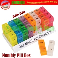 Monthly PILL BOX AMPM MONTH MEDICINE BOX PLACE MONTHLY PILL ORGANIZER