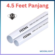 4.5 Feet PVC Conduit Pipe Wiring Paip ELECTRICAL 20MM 3/4" 25MM 1" SIRIM (4.5 Kaki)