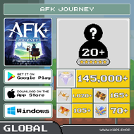 ไอดี AFK Journey (Global) - 145000+ Diamonds + สุ่มตัวละคร 6 ดาว 20 ตัวขึ้นไป