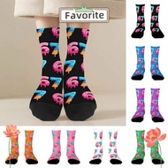 FAVORITEGOODS 67 Meme Ice Cream Socks, Breathable Warm 67 Meme Crew Long Socks, Funny Cartoon Cotton