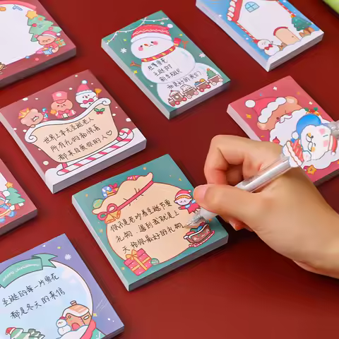 Office School Supplies Notepad Cartoon Christmas Sticky Notes Student Message Notepad Study Office S