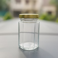 / 10 PCS 110 Haxegonal HEXAGON GLASS BottleML, GLASS Jar - Hexagon shape: Zinc cap