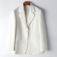 KF - 羊毛精紡西裝外套(S-L碼)(米白色)(下單後聯絡客服確認發貨尺碼)#K004009524