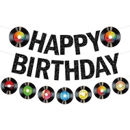 Rock and Roll Music Birthday Decorations Vinyl Record Decorations Rock and Roll Party Decorations wi