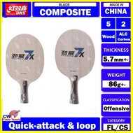 DHS POWER G PG7X Composite Carbon Table Tennis Blade Bat Paddle Racket Ping Pong Kayu