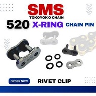 520 SMS CHAIN ORING CHAIN GOLD CHAIN PIN HTM YAMAHA HONDA KAWASAKI BENELLI SYM KTN KTM RIVET CLIP CH