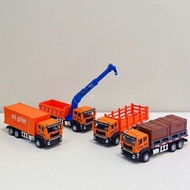 Children's Inertia Engineering Vehicle Orange Inertia Alloy Truck Crane Transport Truck Small Model 