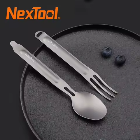 NexTool Titanium Spoon Spork Outdoor Portable Reusable Camping Tableware Case EDC Environmental Picn