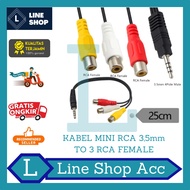 Mini AV 3.5MM to 3 RCA Female Jack Cable 3.5MM male to 3 RCA/