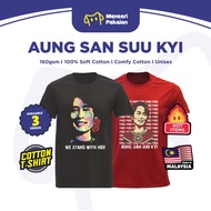 Aung San Suu Kyi T Shirt Baju Kosong Lelaki Unisex T-shirt Aung San Suu Kyi