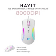 HAVIT HVMS-MS1033-WH RGB Backlit Programming Wired Gaming Mouse