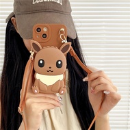 Cartoon Cute Eevee Wallet Phone Case for Oppo RENO 2 2Z 2F 3 4 5 6 7 6Z 7Z 8Z 8T Pro Cover