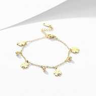 QQ Jewelry | Stainless Steel Gold Bell Clover Bracelet