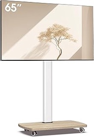 Rolling TV Stand for 32-65 Inch LCD LED OLED Flat/Curved Panel Screen TV,8 Level Height Adjustable M