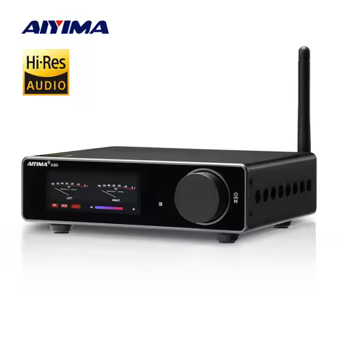 AIYIMA A80 TPA3255 Bluetooth Amplifier PFFB With DAC Electronic UV Meter Power 300WX2 Hi-Res HiFi Ho