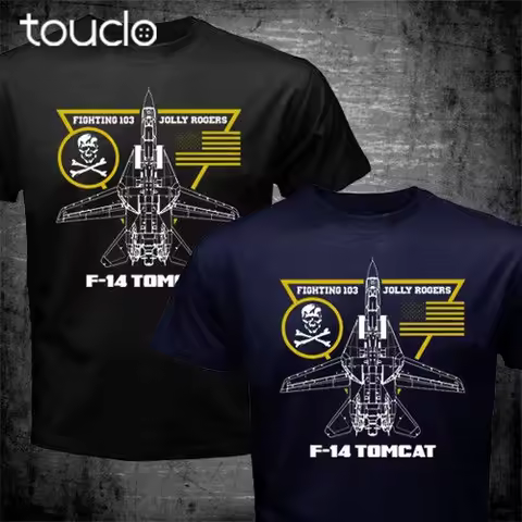 F-14 Tomcat Fighting 103 Jolly Rogers Squadron Aviation Fashion Short Creative Printed Men Customize