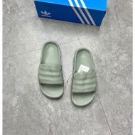 ADIDAS ADILETTE 22 SILVER GREEN SLIPPERS