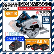 GKS18V-68GC PROFESSIONAL 18V CORDLESS CIRCULAR SAW BI-TURBO BRUSHLESS MOTOR C/W GAL1880CV CHARGER+PR