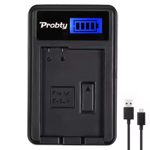Probty EN-EL14 EN EL14 ENEL14 LCD Battery Charger For Nikon P7000 P7100 P7700 D3100 D3200 D5100 D530