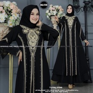 Baju Gamis Wanita Abaya Turkey Turki Hitam 2138 Dress Dres Jubah Hitam Ori Megastore