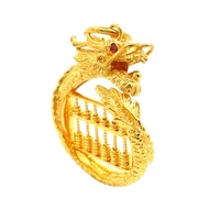 Top Cash Jewellery 916 Gold Round Dragon Abacus Pendant