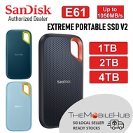SanDisk E61 Extreme Portable SSD 500GB 1TB 2TB USB 3.2 Gen 2 Solid State Drive Storage NVME SDSSDE61
