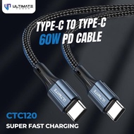 Ultimate Type C to Type C PD Data Cable 60W 120CM CTC120