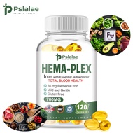 Pslalae Hema-Plex Iron 700mg - Cardiovascular Health, Anemia Relief, 10/30/60/120 capsules