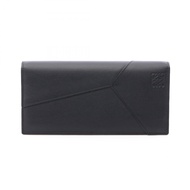 【二手】 LOEWE雙折長版皮夾 Puzzle 橫款皮夾 C510978X07 黑色皮革 Puzzle 長版橫款皮夾 男士二手 A