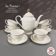 La Piana Cream Gold Line Series 14pcs Tea Set