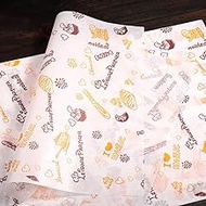 100Pcs Sandwich packaging paper bag Wax Paper Sheets for Food, Basket Liners Food Picnic Paper Sheets Greaseproof Deli Wrapping Sheets, 15 x 11 Inch (pattern)