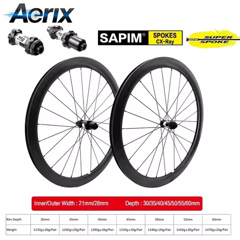 T1000 UD Carbon Wheelset 700c Gravel Road Tubeless 30-60mm Rim Height 28mm Width DT350/240s/180s Hub