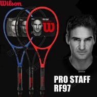 台灣現貨Wilson Pro Staff 原裝網球拍全碳素 RF97 Federer 簽名款 專業訓練球拍男女成人拍