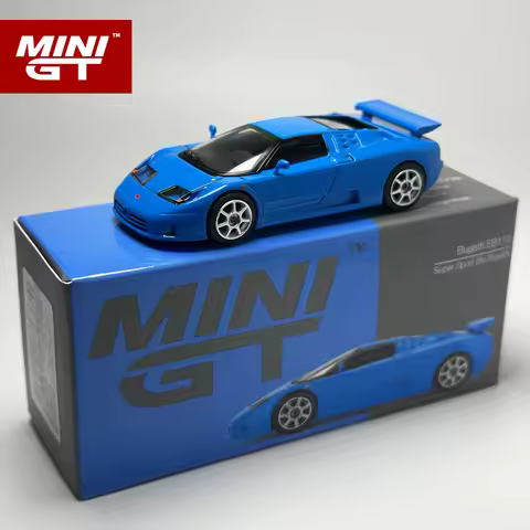 MINIGT 1:64 Bugatti EB110 Super Sport Blue alloy car Model 890