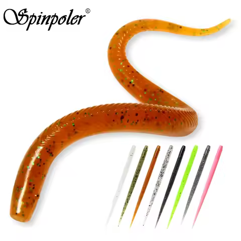 Spinpoler Soft Worm Fishing Lure Stick Tail 14cm Artificial Loach Senko Silicone Fake Bait Swimbait 