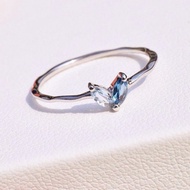 藍色托帕石戒指，藍色托帕石戒指，迷你心型，代碼 R435 #minimsignature