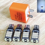COMBO 4 BÓNG LED T15 + 1 CỤC CHỚP Bóng LED T15 chân bóng T10 làm xi nhan đèn lùi cho ô tô xe máy