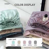 CozyLuxe ICE Silk Bedsheet Smooth Cooling Solid Color Fitted Bed Sheet Single & Queen & King Bedshee