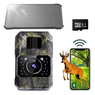Solar Trail Camera 48MP 30FPS, WiFi Bluetooth Game Camera with Motion Activated 0.2s Trigger, Night 